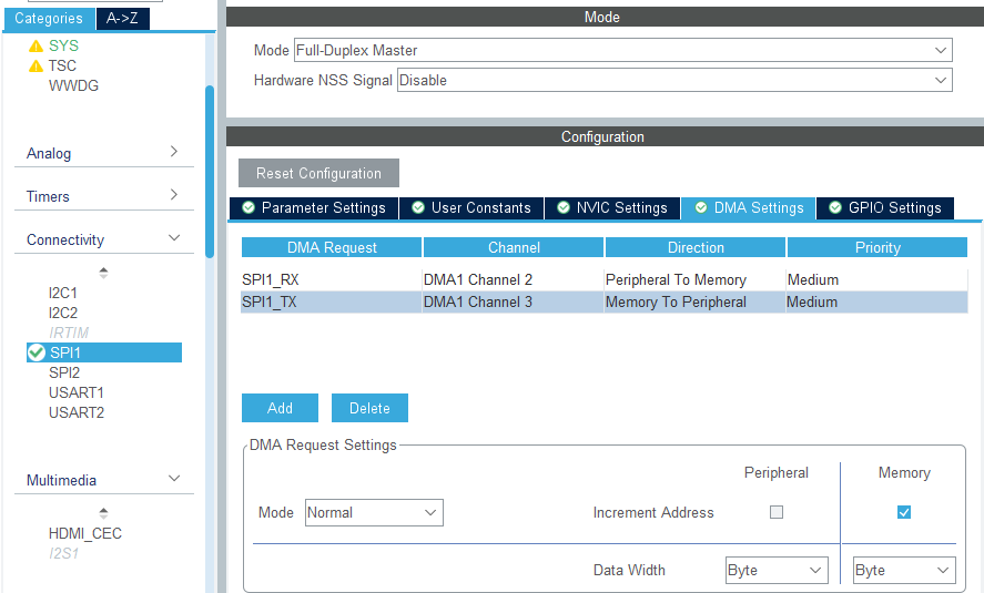 STM32 DMA setup