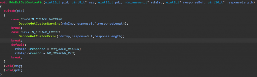 RdmExtGetCustomPid example
