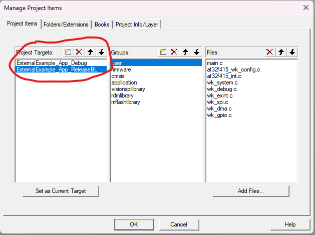 Artery debug and release targets
