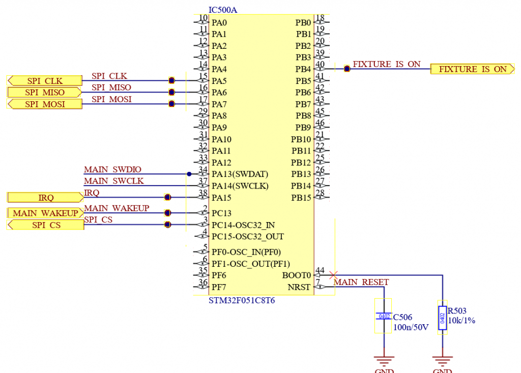 STM32F051 connection example